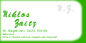 miklos zaitz business card